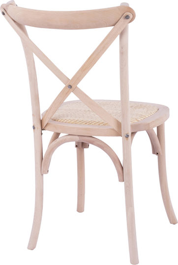 Owen Cafe Wooden Chair Beige 45x55.5x90cm