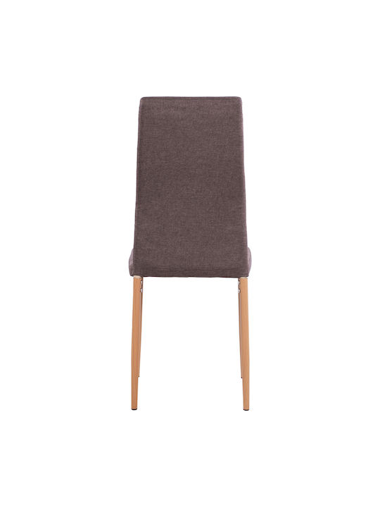 Lady Dining Chair with Fabric Upholstery Brown 40x48x95cm