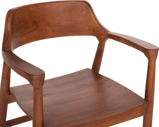 Nioni Πολυθρόνα Τραπεζαρίας Ξύλινη Καφέ 57x53x77εκ.