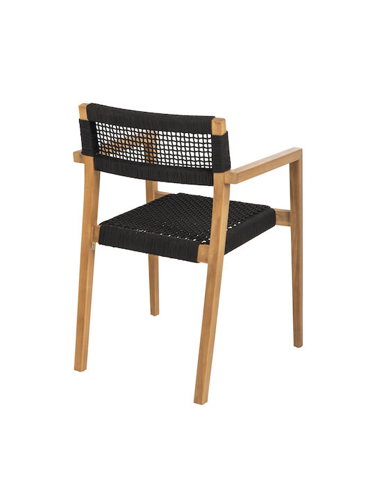 Charlotte Dining Room Wooden Armchair Black Velvet-Black Metal 59x54x83cm