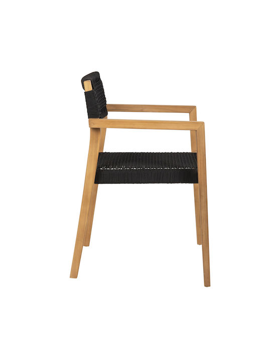 Charlotte Dining Room Wooden Armchair Black Velvet-Black Metal 59x54x83cm