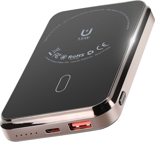 LinQ W15006 Baterie Externă MagSafe 10000mAh 15W cu Port USB-A și Port USB-C Negru
