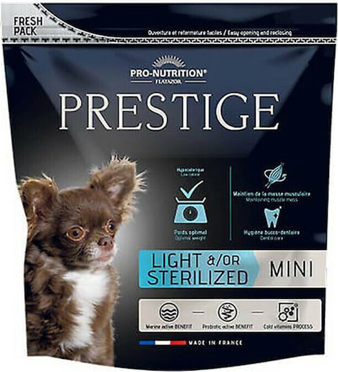 Flatazor Prestige Light & Sterilized Mini 3kg Dry Food Diet for Adult Neutered Small Breed Dogs with Duck