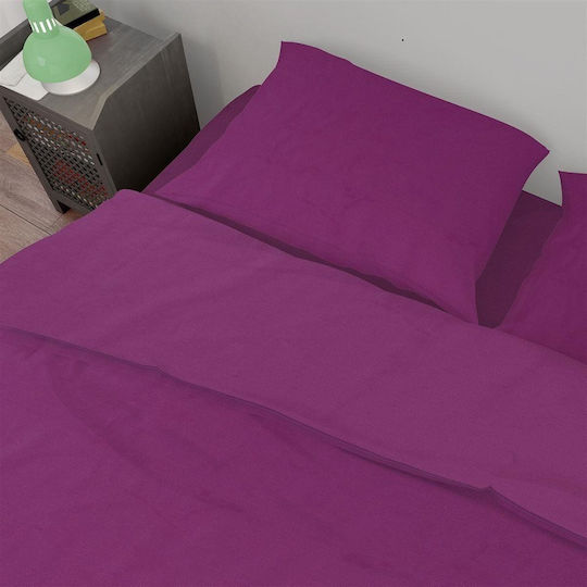 Dimcol Παπλωματοθήκη Βαμβακερή Υπέρδιπλη 220x240 Dark Magenta