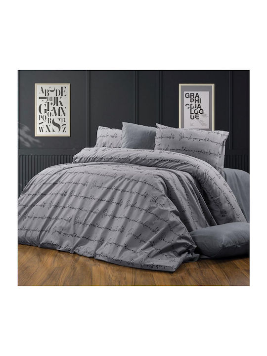 Dimcol Duvet Cover Queen 220x240 Grey