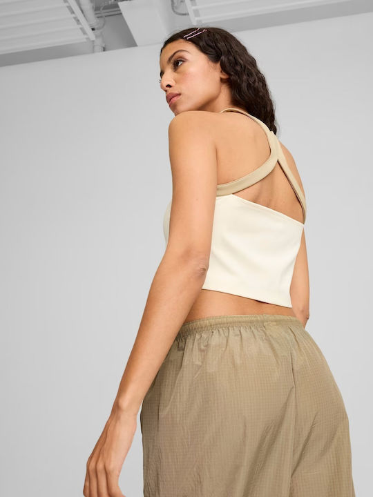 Dare To Women's Crop Top Sleeveless Alpine Snow