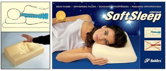 Mobilex Ιατρικό Μαξιλάρι Αυχένα Memory Foam 50x10x30cm Λευκό