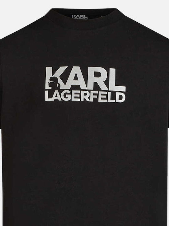 Karl Lagerfeld T-shirt Bărbătesc cu Mânecă Scurtă BLACK