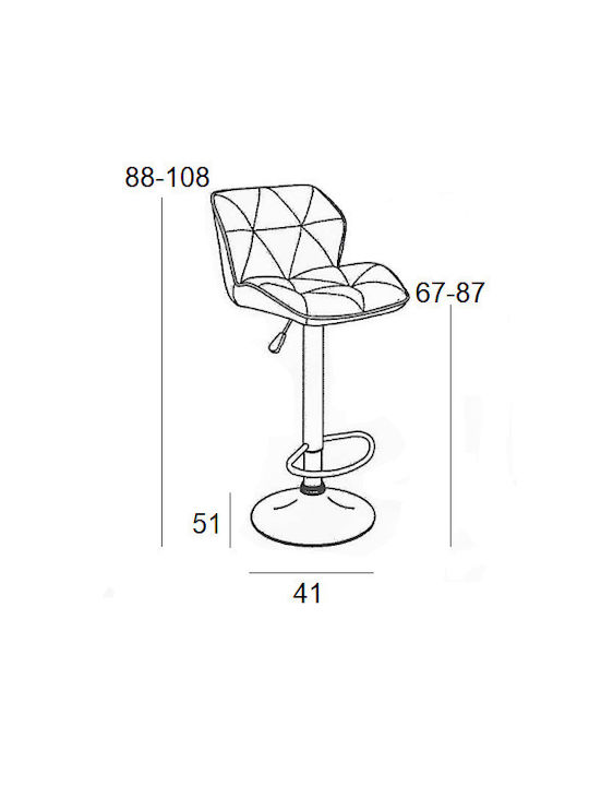 Stool Bar Collapsible Bar 86 Margo with Back & Adjustable Height Black 41x51x88-108cm