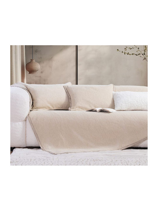 Nef-Nef Homeware Ριχτάρι Τριθέσιου Καναπέ Brand 170x300εκ. Ecru 034627