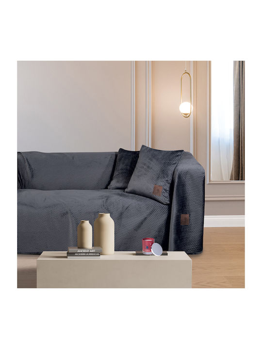 Greenwich Polo Club 2798 Sofa Throw 2 Seater Jacquard 180x250cm Dark Gray