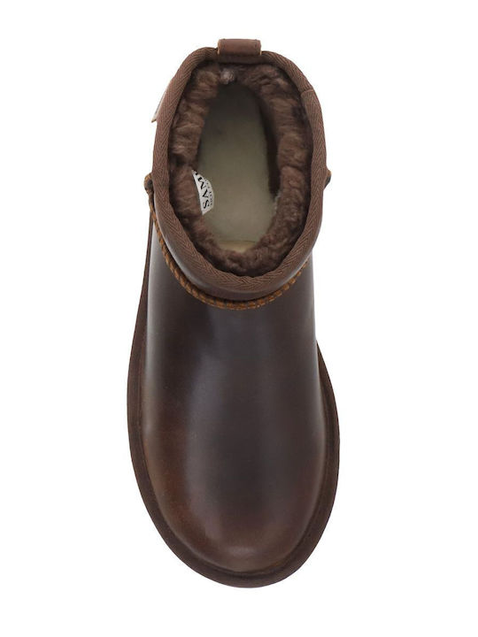 Classic Ultra Mini Leather Regen Leather Women's Ankle Boots DarkBrown