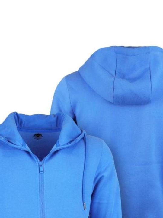 Tmk Men's Sweatshirt Jacket with Hood Blue