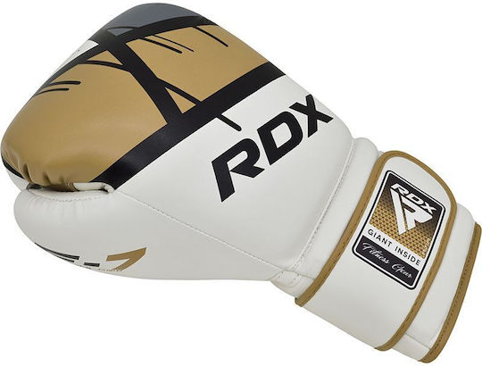 RDX Ego F7P Γάντια Πυγμαχίας από Συνθετικό Δέρμα για Αγώνα Λευκά