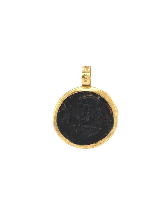 Drandakis Charm Amulet Constantine from Gold 9 K