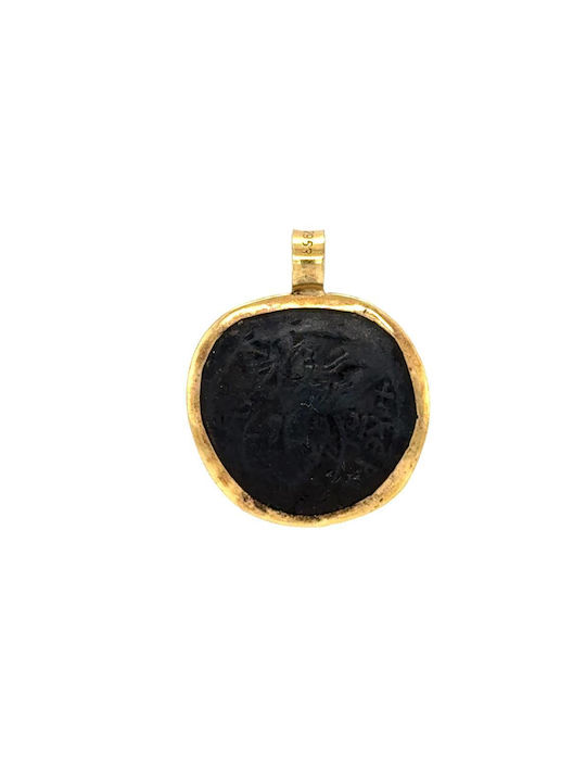 Drandakis Charm Amulet Constantine from Gold 9 K