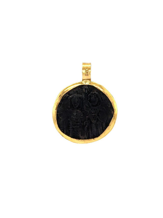 Drandakis Charm Amulet Constantine from Gold 9 K