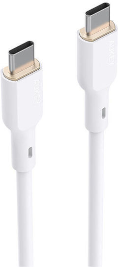 Aukey USB 2.0 Cable USB-C male - USB-C 100W PD Λευκό 1.8m 067154
