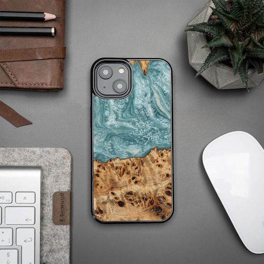 Bewood Wood And Resin Back Cover Σιλικόνης Μπλε (iPhone 15 Plus)
