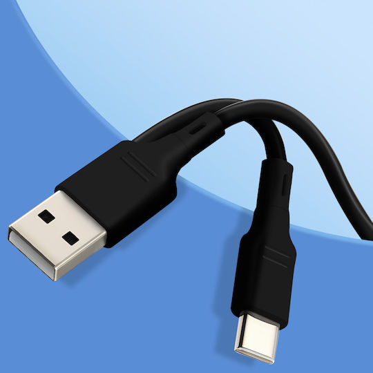 Blue Star USB 2.0 Cable USB-C male - USB-A 20W Μαύρο 1m