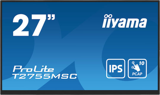 Iiyama ProLite T2755MSC-B1 IPS Touch Φορητό Monitor 27" FHD 1920x1080 με Χρόνο Απόκρισης 5ms GTG