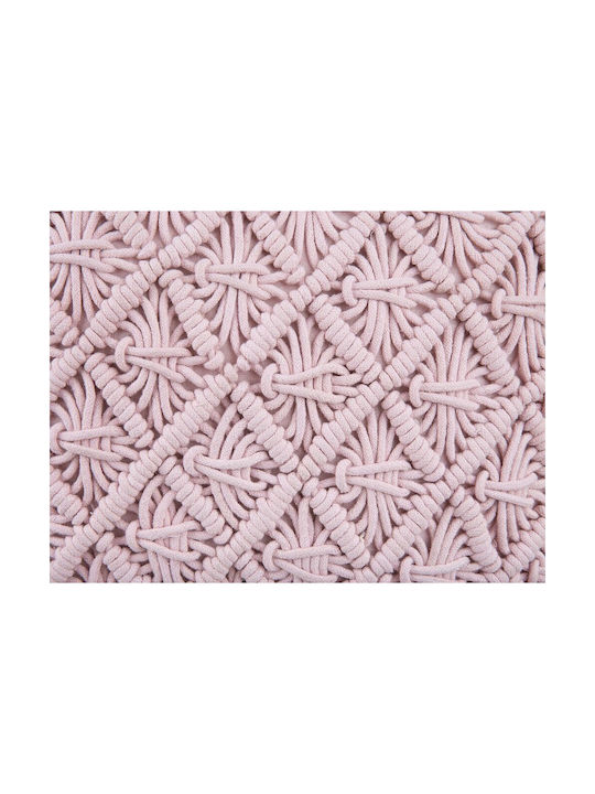 Beliani Μαξιλάρι Καναπέ από 100% Βαμβάκι Pink 40x40εκ.