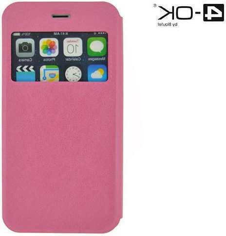 4-OK Book Δερματίνης Ροζ (iPhone 6/6s)