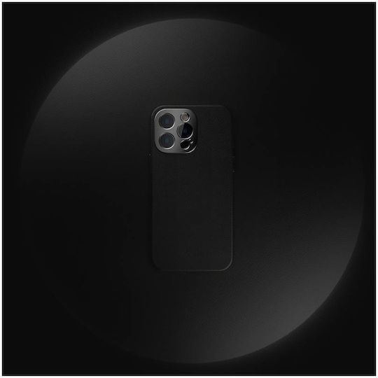 Moshi Napa Slim Back Cover Δερματίνης Midnight Black (iPhone 14 Pro)