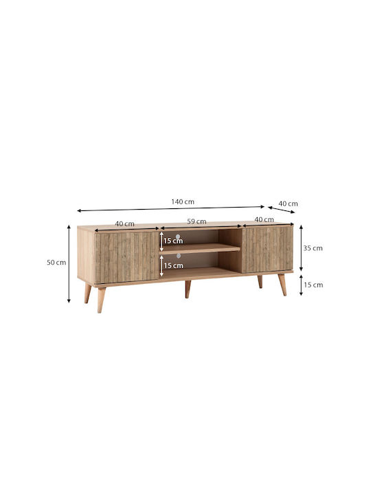 Έπιπλο Τηλεόρασης Soho Sonoma Μ140xΠ40xΥ50cm