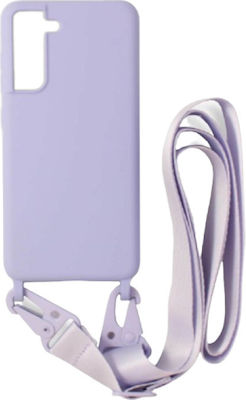 Sonique Carryhang Liquid Strap Back Cover Silicone 0.5mm with Strap Lilac (Galaxy S21)