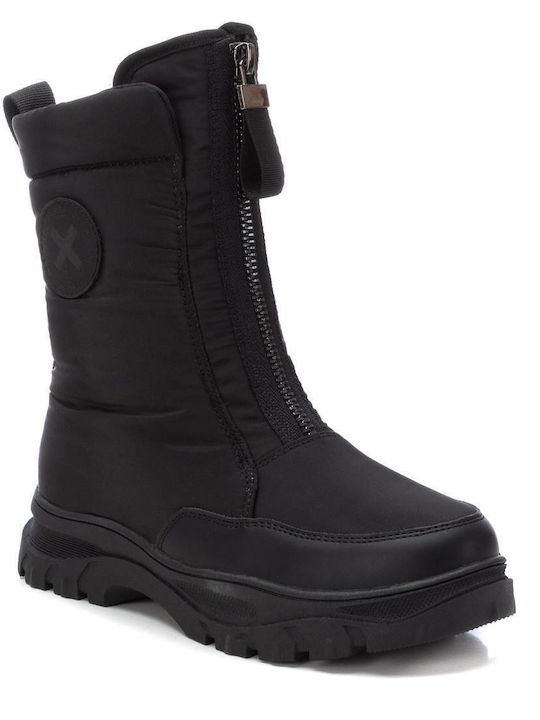 Xti Kids PU Leather Snow Boots with Zipper Black