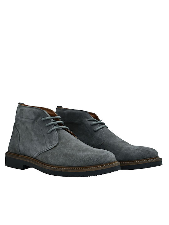 Antonio Shoes Men's Suede Military Boots Gray