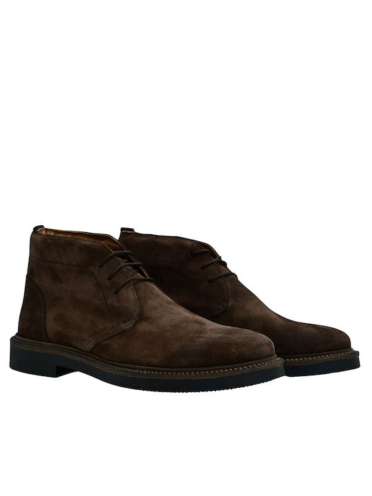 Antonio Shoes Men's Suede Military Boots Brown