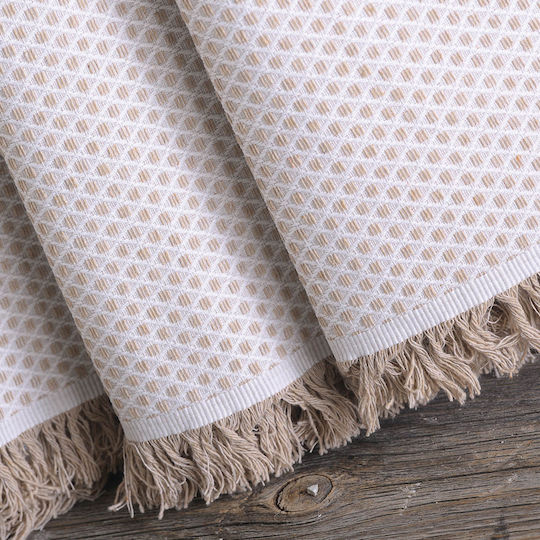 Rythmos Matis Three-Seater Sofa Throw Jacquard 180x280cm 2 Sides Beige
