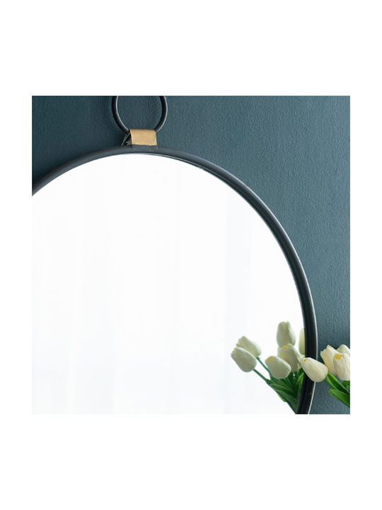 Artekko Wall Mirror with Black Metallic Frame Diameter 61cm 1pcs