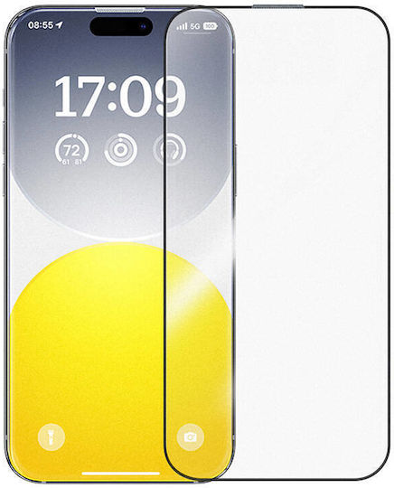Baseus Crystalline Antiglare Закалено стъкло Черен (iPhone 15 Plus)