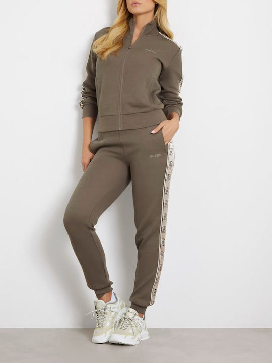 Guess Pantaloni de trening pentru femei cu cauciuc Brown