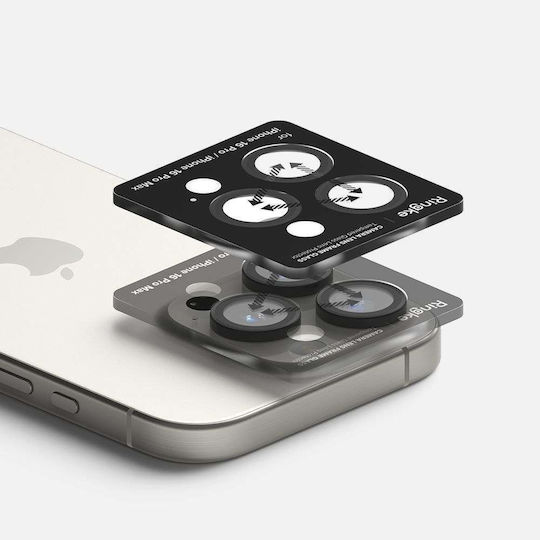 Ringke Frame Protector Kameraschutz Gehärtetes Glas Black für das iPhone 16 Pro, iPhone 16 Pro Max