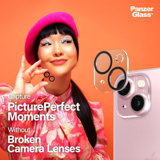 PanzerGlass PicturePerfect Camera Protection Tempered Glass Black for the Iphone 15/15 Plus