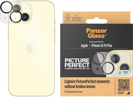 PanzerGlass PicturePerfect Camera Protection Tempered Glass Black for the Iphone 15/15 Plus
