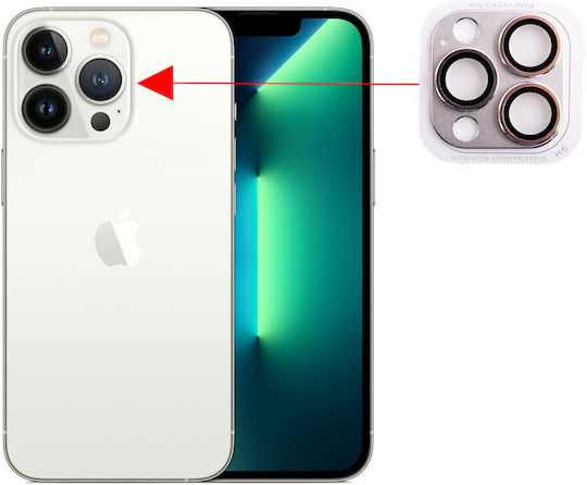 Volte-Tel Electroplating Kameraschutz Metallrahmen Silver für das iPhone 13 Pro / 13 Pro Max