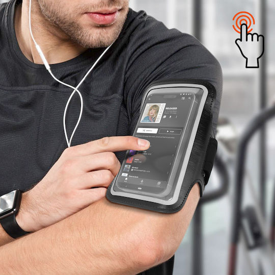 Спортна лента за ръка 7” смартфон, устойчива на пот, с държач за карти Linq черна