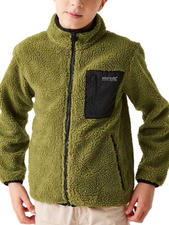 Kinderstrickjacke Fleece Grün