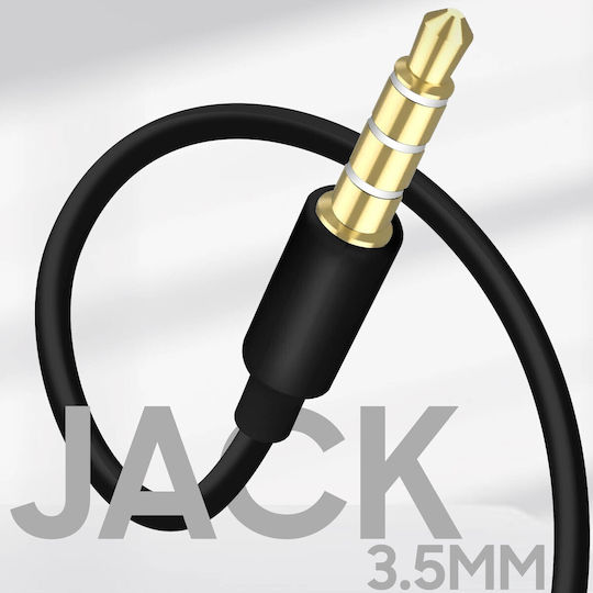 Headset 3,5 Klinke Winddichte Ohrhörer Kabel Schwarz