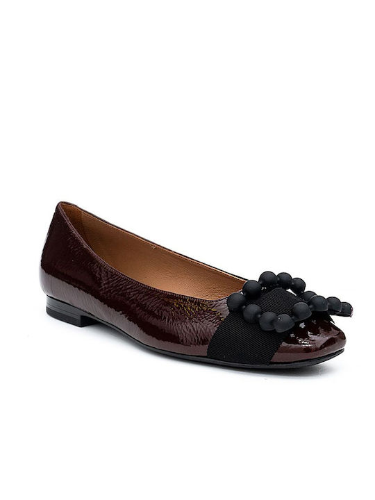 Frau Leather Ballerinas Burgundy