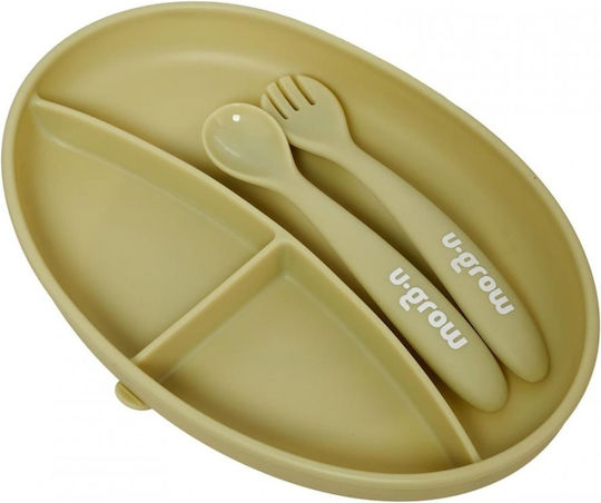 U-Grow Baby Food Plate made of Silicone 3pcs