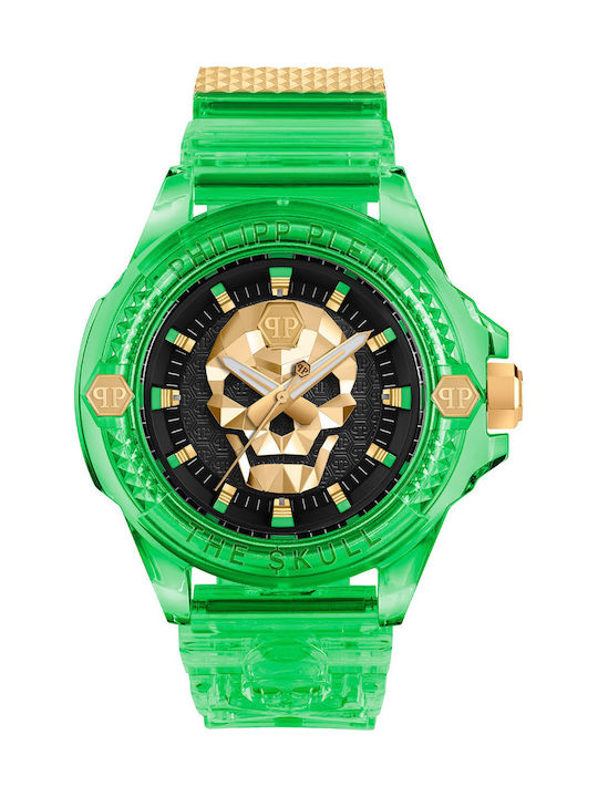 Philipp Plein The Skull Ρολόι Μπαταρίας με Καουτσούκ Λουράκι
