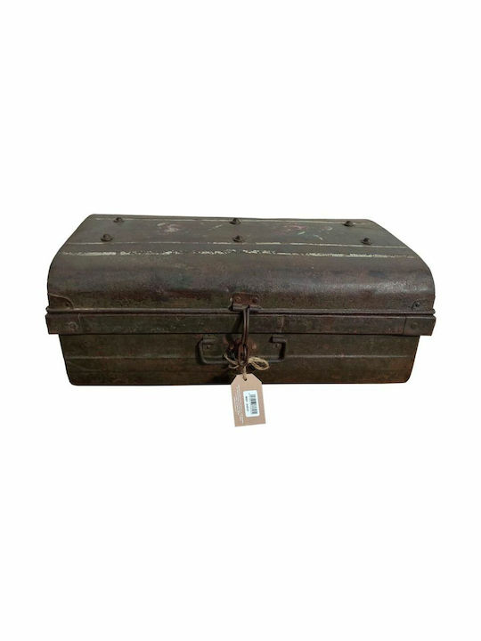 Decorative Trunk Alexandra House Living Brown Iron Craft Style 36 X 23 X 61 Cm