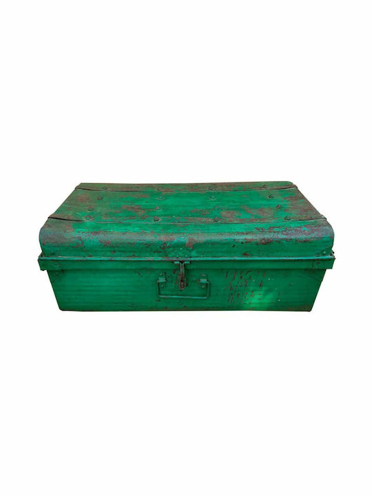 Decorative Trunk Alexandra House Living Green Iron Craft Style 42 X 31 X 76 Cm