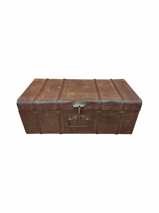 Decorative Trunk Alexandra House Living Brown Iron Craft Style 36 X 24 X 65 Cm